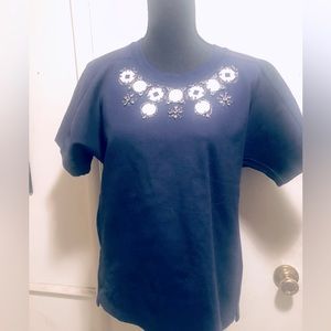 J. Crew Navy embellished short sleeve shirt